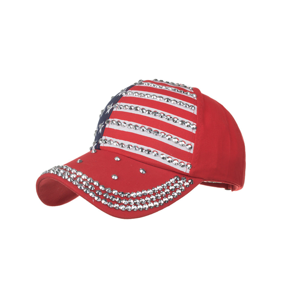 Wholesale Cotton American Flag Star Print Baseball Cap
